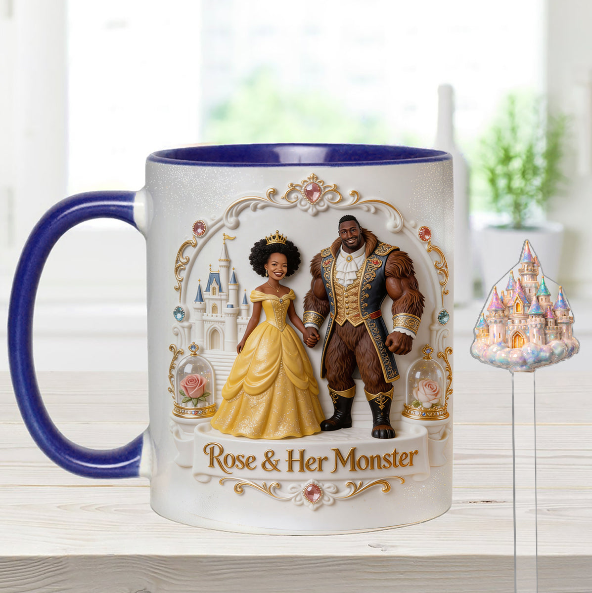 Beaty & The Beast - Personalized Beauty And The Beast Set Accent Mug with Acrylic Stirrers