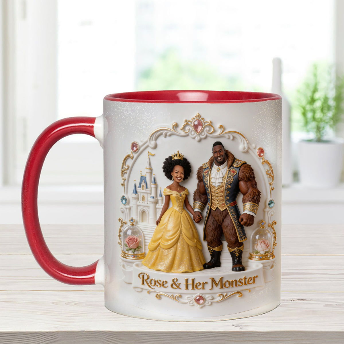 Beaty & The Beast - Personalized Beauty And The Beast Set Accent Mug with Acrylic Stirrers