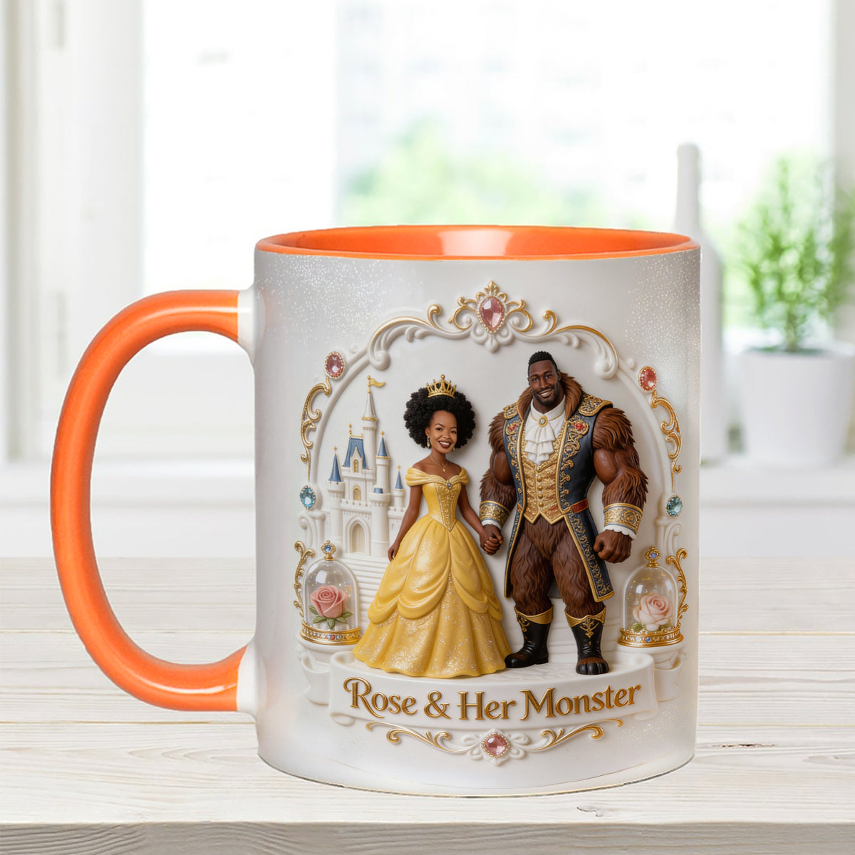 Beaty & The Beast - Personalized Beauty And The Beast Set Accent Mug with Acrylic Stirrers