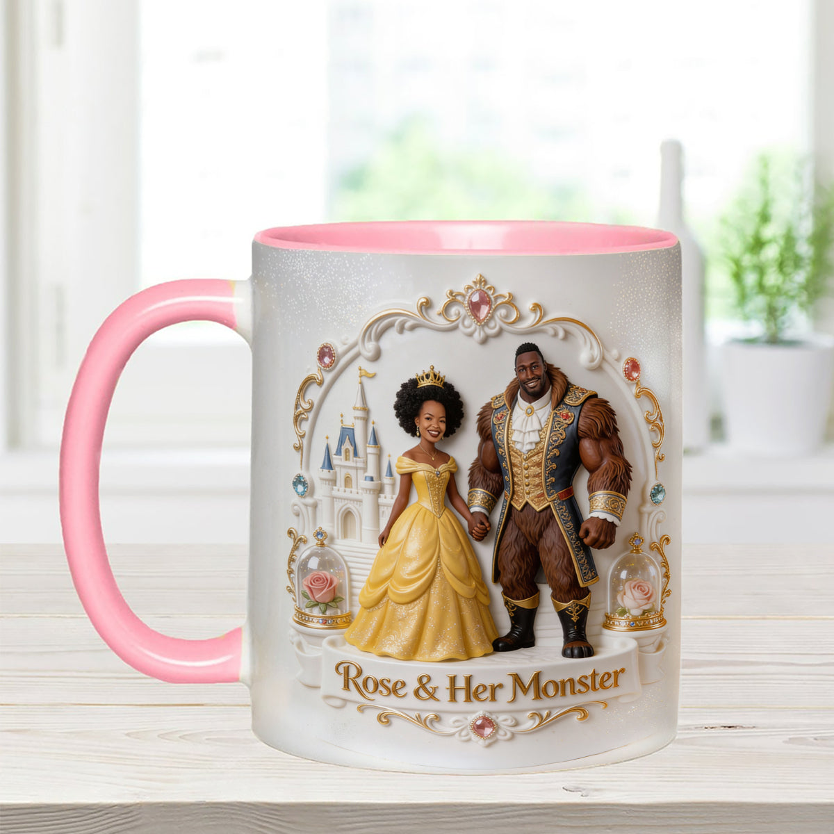 Beaty & The Beast - Personalized Beauty And The Beast Set Accent Mug with Acrylic Stirrers