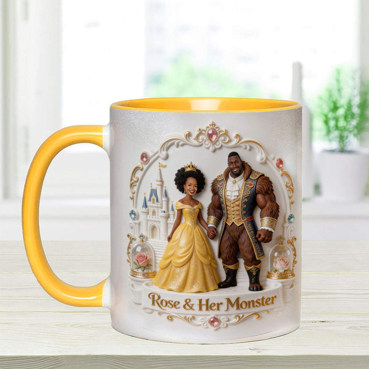 Beaty & The Beast - Personalized Beauty And The Beast Set Accent Mug with Acrylic Stirrers