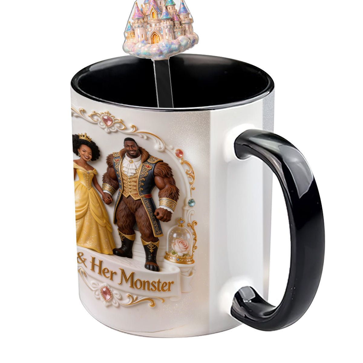 Beaty & The Beast - Personalized Beauty And The Beast Set Accent Mug with Acrylic Stirrers