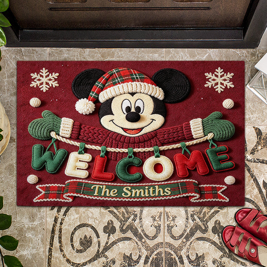 Merry Christmas - Personalized Mouse Doormat