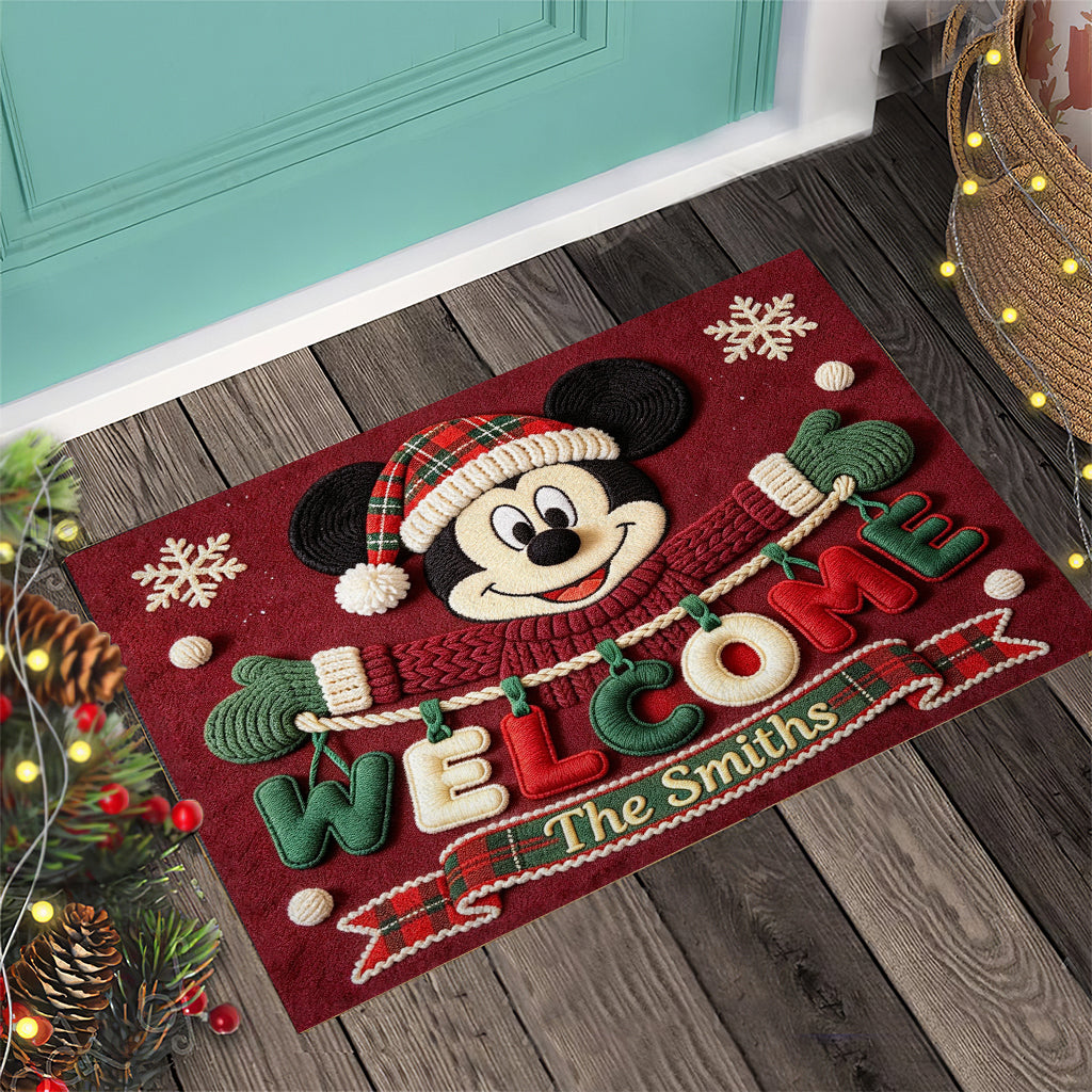 Merry Christmas - Personalized Mouse Doormat