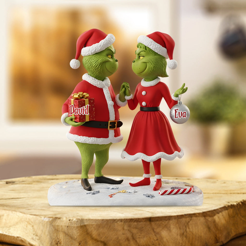 Couple Gift Merry Grinchmas - Personalized Stole Christmas Custom Shaped Acrylic Plaque