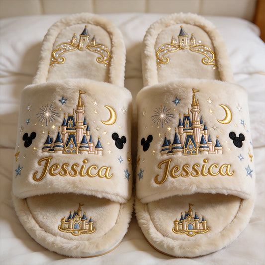 Believe In Magic - Personalized Mouse Open-Toe Slippers