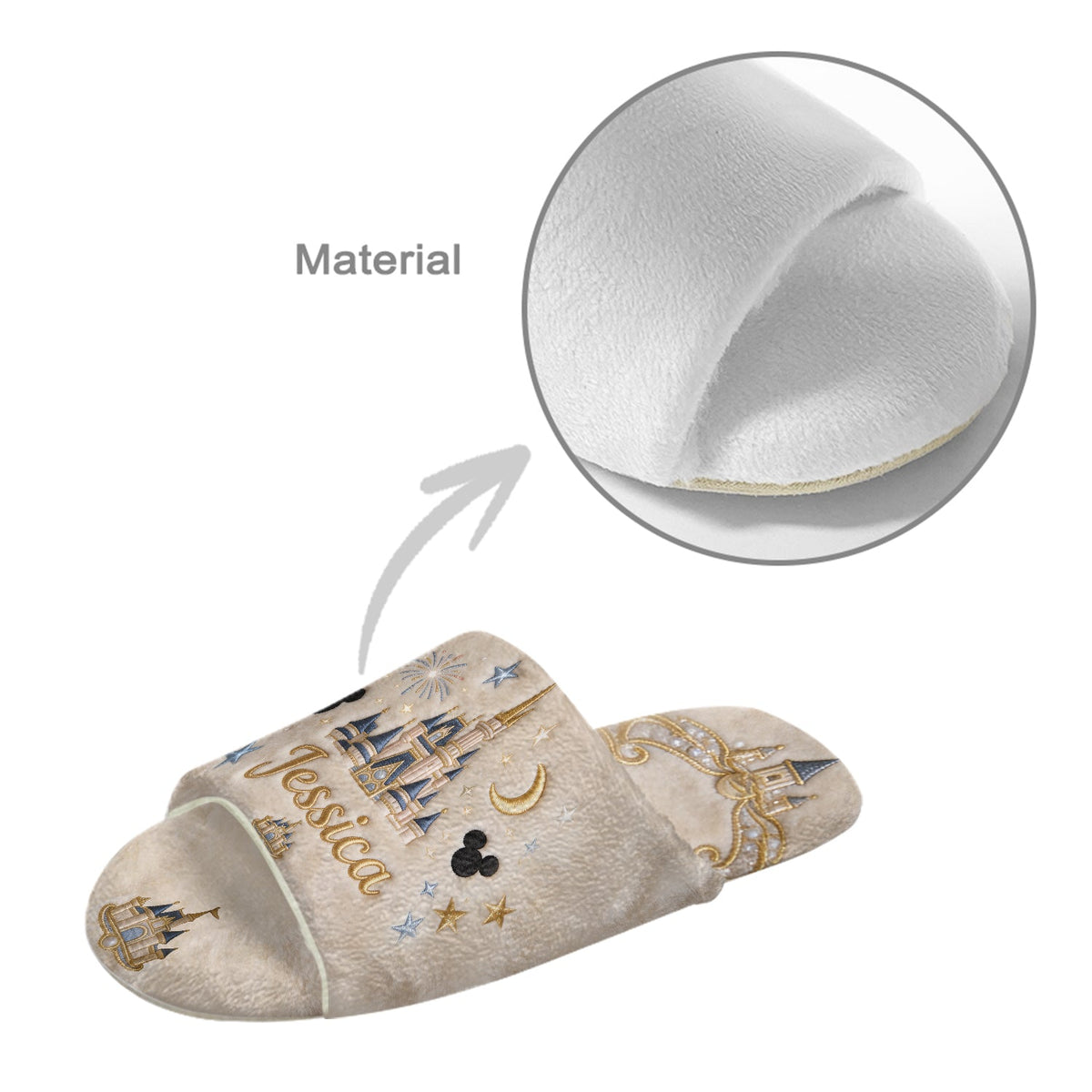 Believe In Magic - Personalized Mouse Open-Toe Slippers