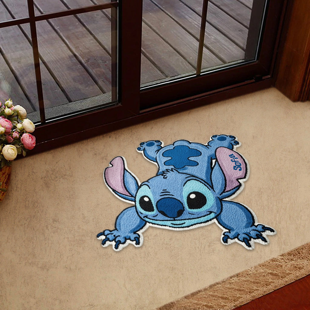 Cute Monster - Personalized Ohana Shaped Doormat/ Rug