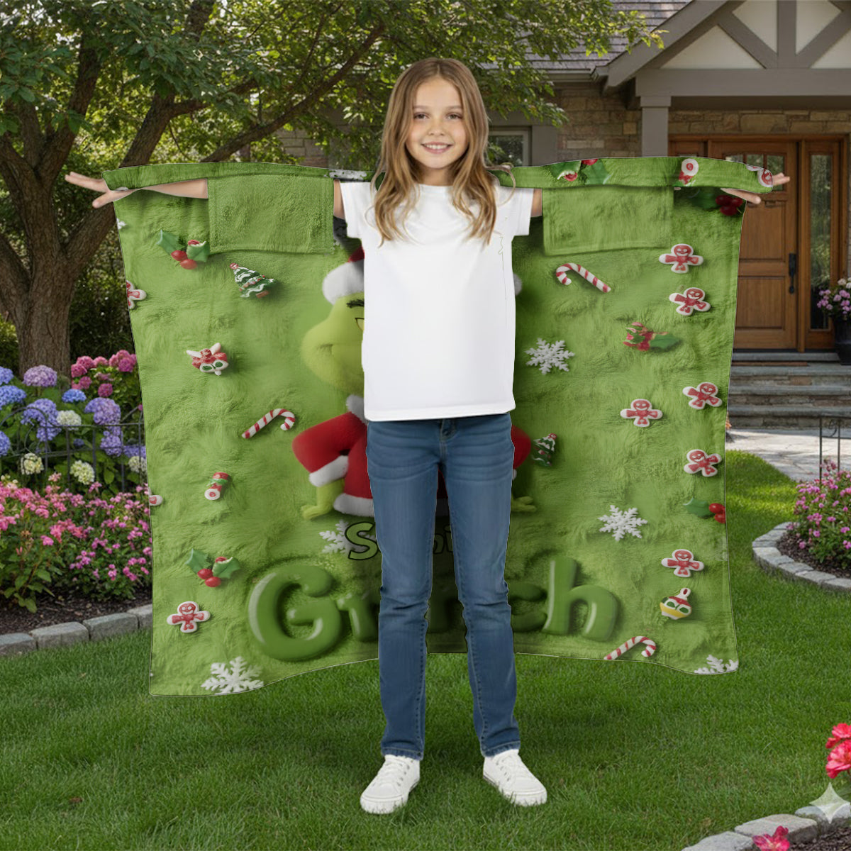 Merry Grinchmas - Personalized Stole Christmas Wearable Blanket
