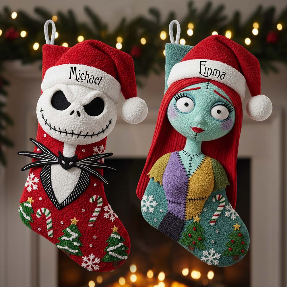 The Pumpkin King - Personalized Nightmare Shaped Christmas Stocking
