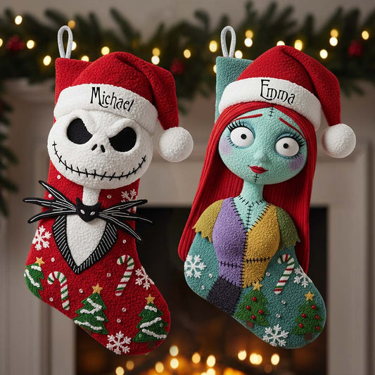 The Pumpkin King - Personalized Nightmare Shaped Christmas Stocking