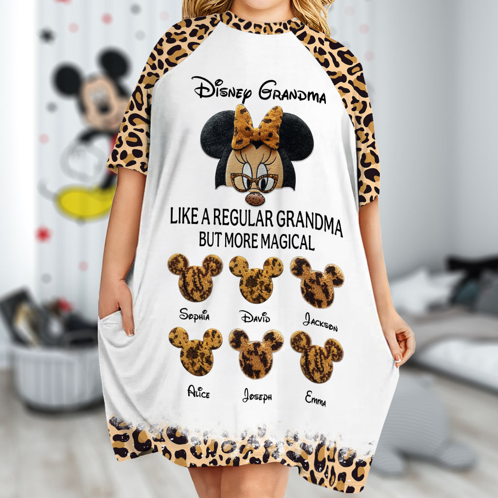 Magical Grandma - Personalized Mouse Sleep T-shirt Dress