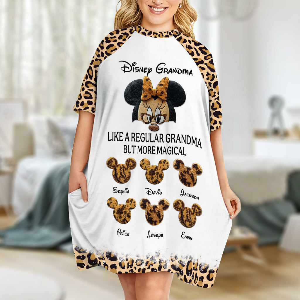 Magical Grandma - Personalized Mouse Sleep T-shirt Dress