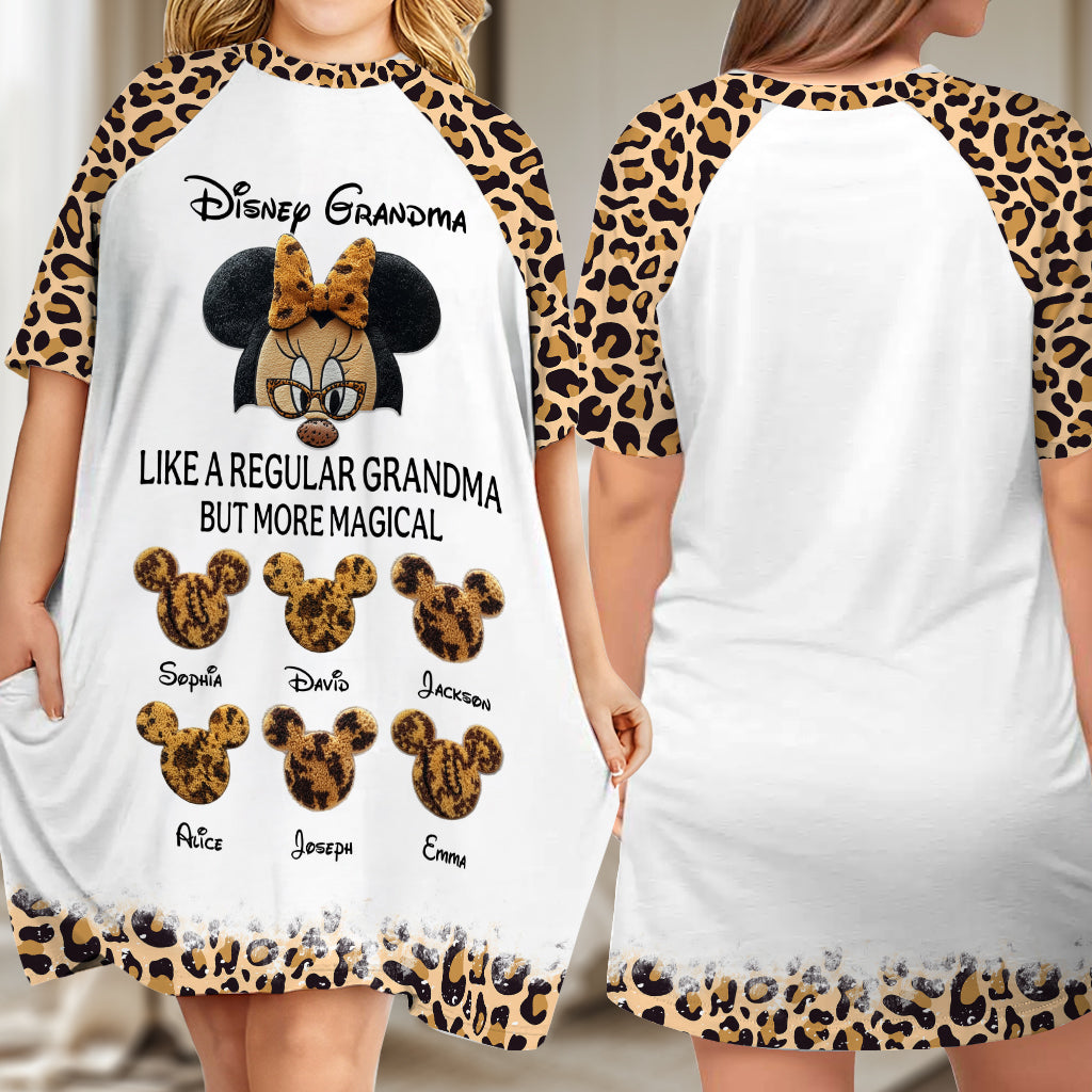 Magical Grandma - Personalized Mouse Sleep T-shirt Dress
