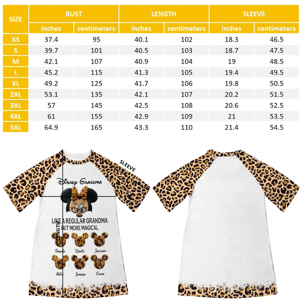 Magical Grandma - Personalized Mouse Sleep T-shirt Dress