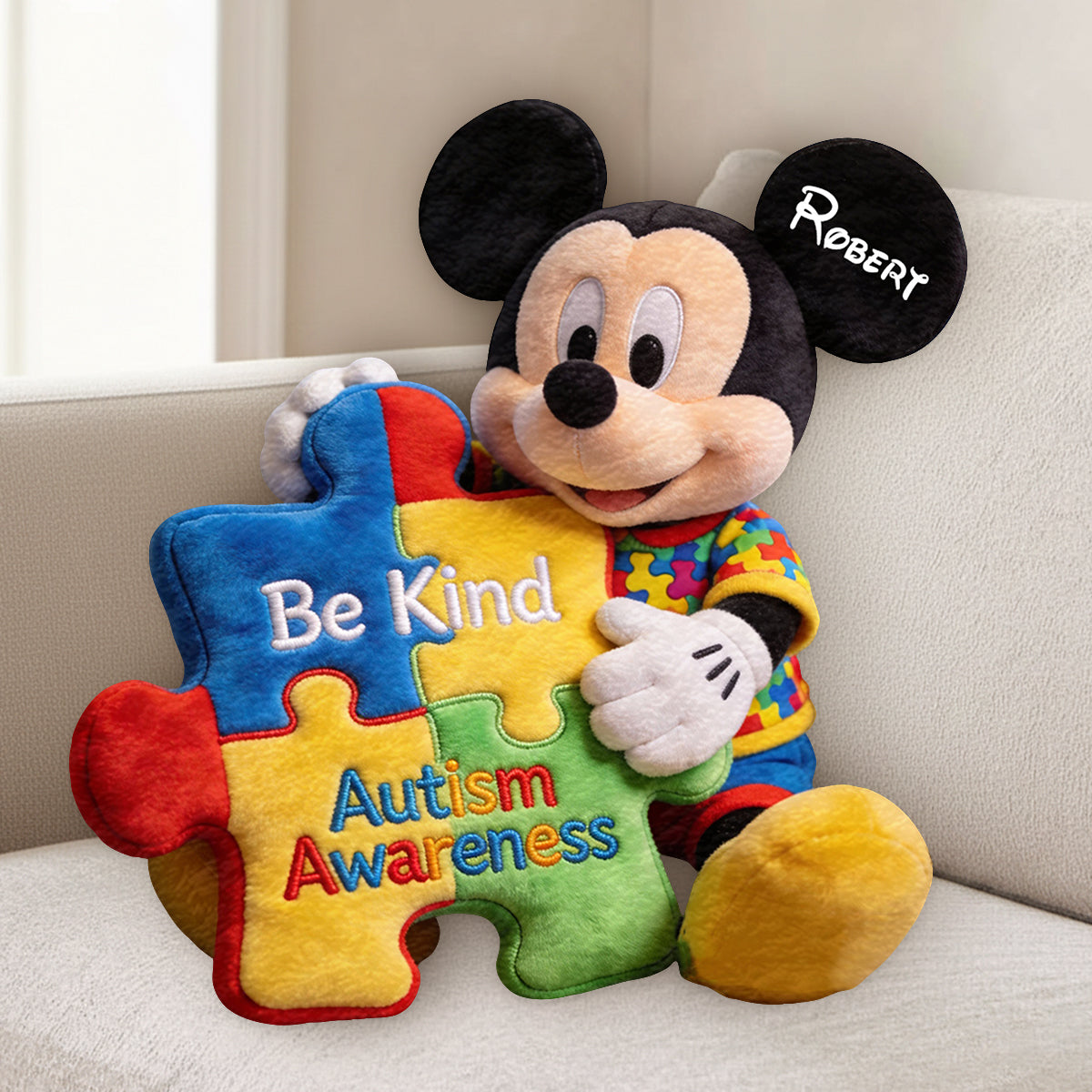 Autism Awareness - Personalized Autism Awareness Premium Faux Fur Pillow