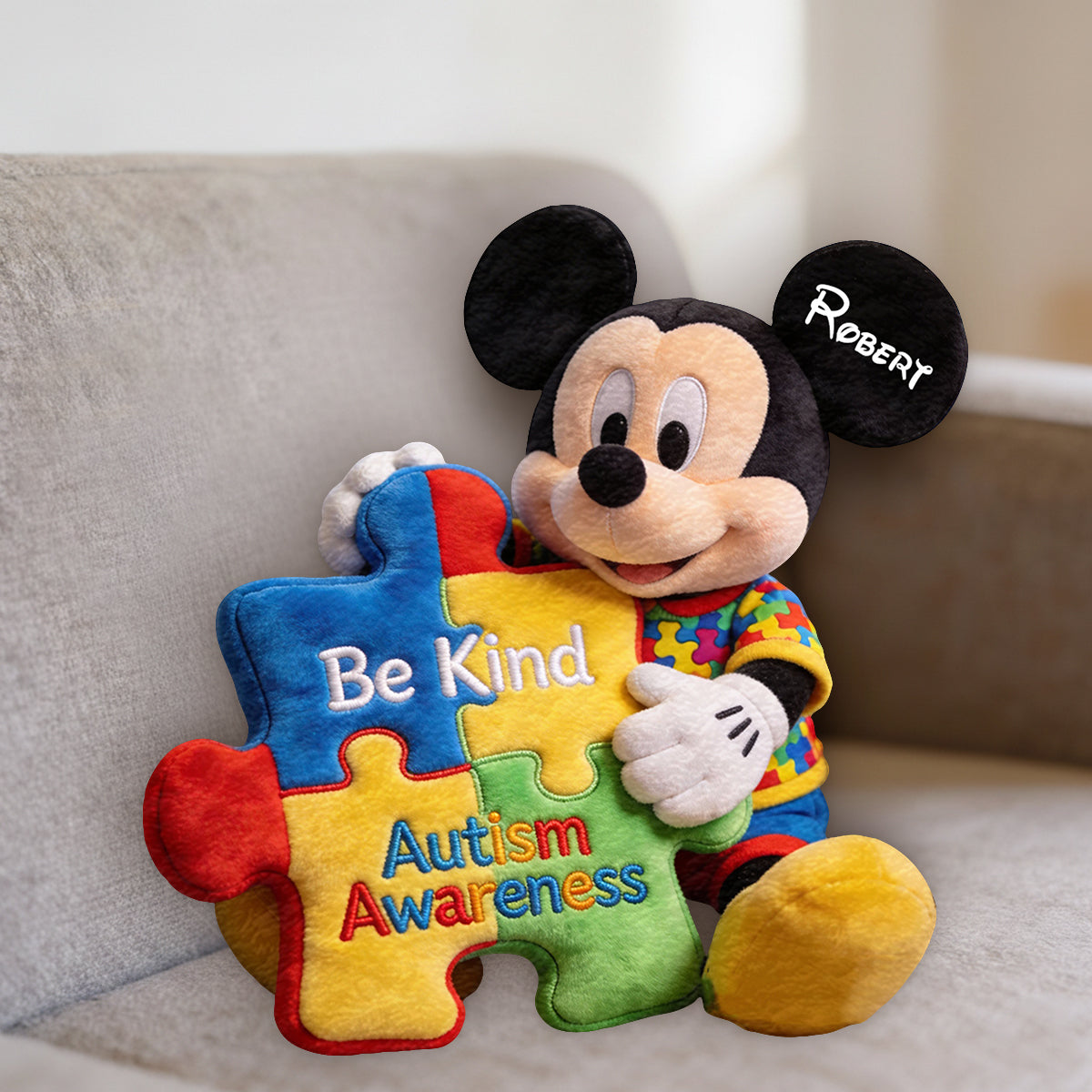 Autism Awareness - Personalized Autism Awareness Premium Faux Fur Pillow