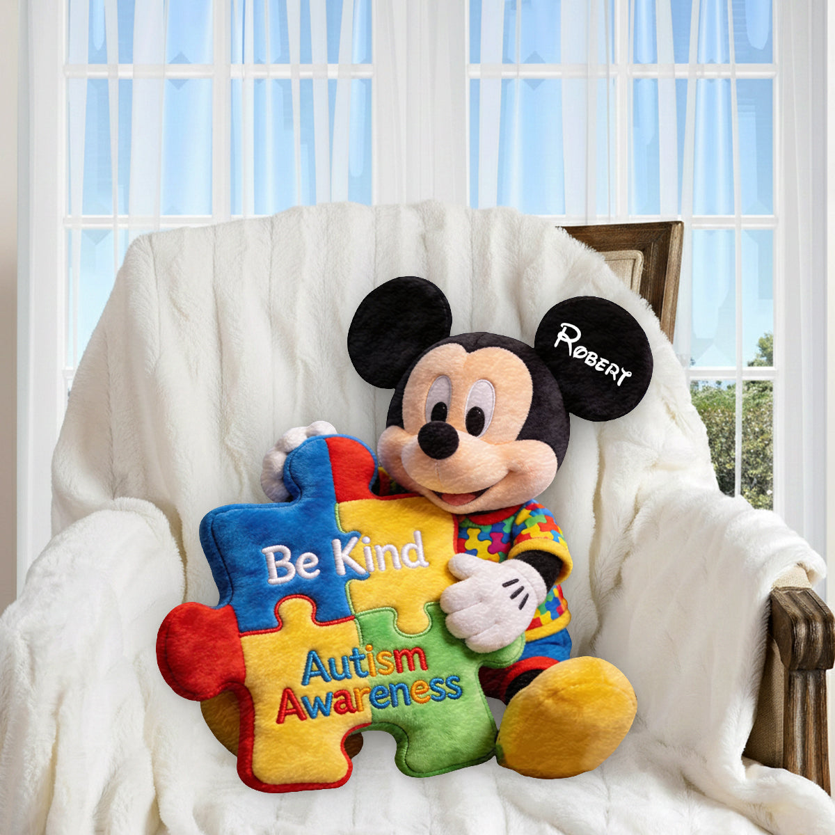 Autism Awareness - Personalized Autism Awareness Premium Faux Fur Pillow