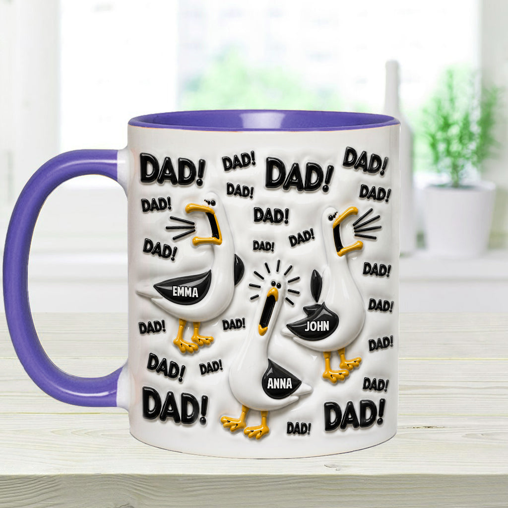Funny Seagull Gift For Dad - Personalized Father Accent Mug & Coaster