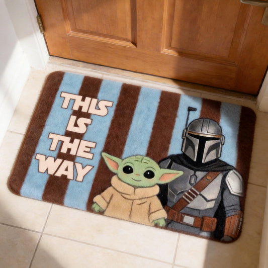 This Is The Way Retro Stripes - Personalized The Force Non-Slip Tufted Rug