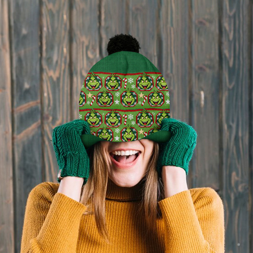 Merry Grinchmass - Personalized Stole Christmas Beanie Hat