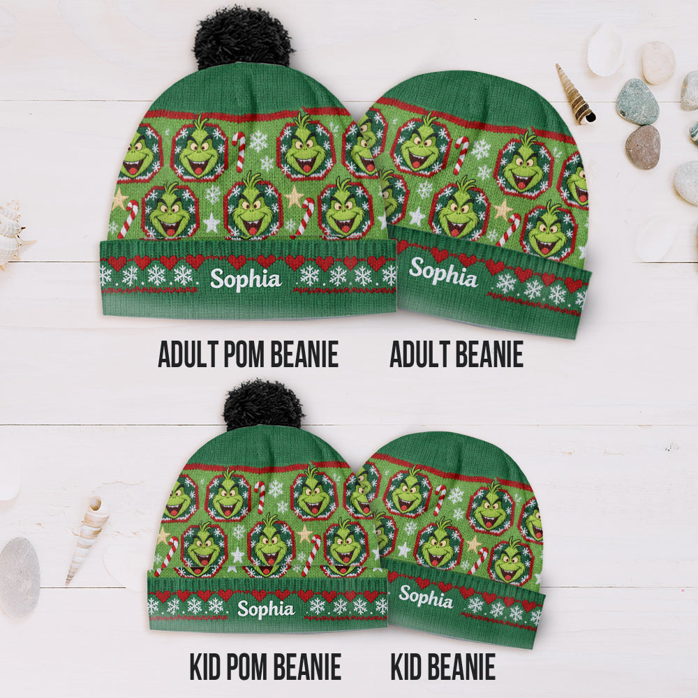 Merry Grinchmass - Personalized Stole Christmas Beanie Hat