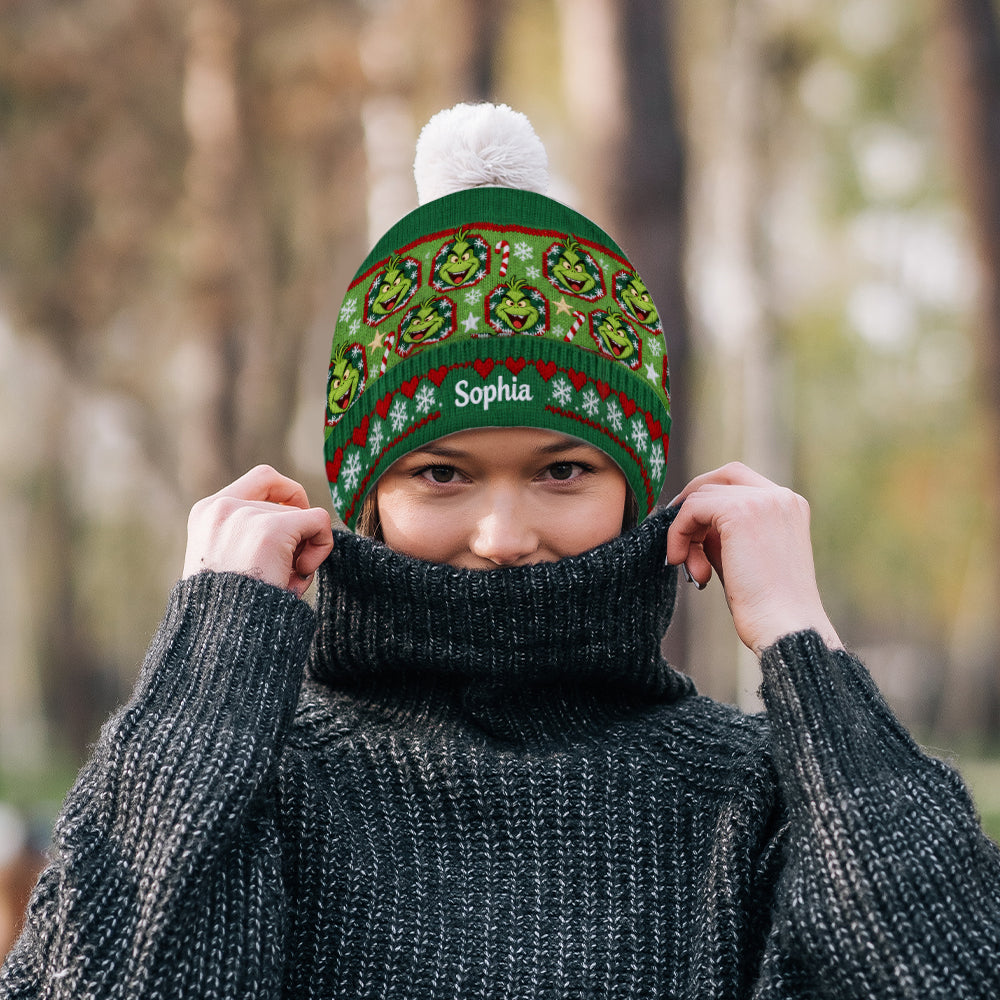 Merry Grinchmass - Personalized Stole Christmas Beanie Hat