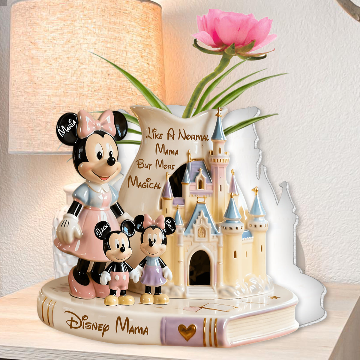 Magical Mom - Personalized Mouse Custom Shape Acrylic Flower Vase