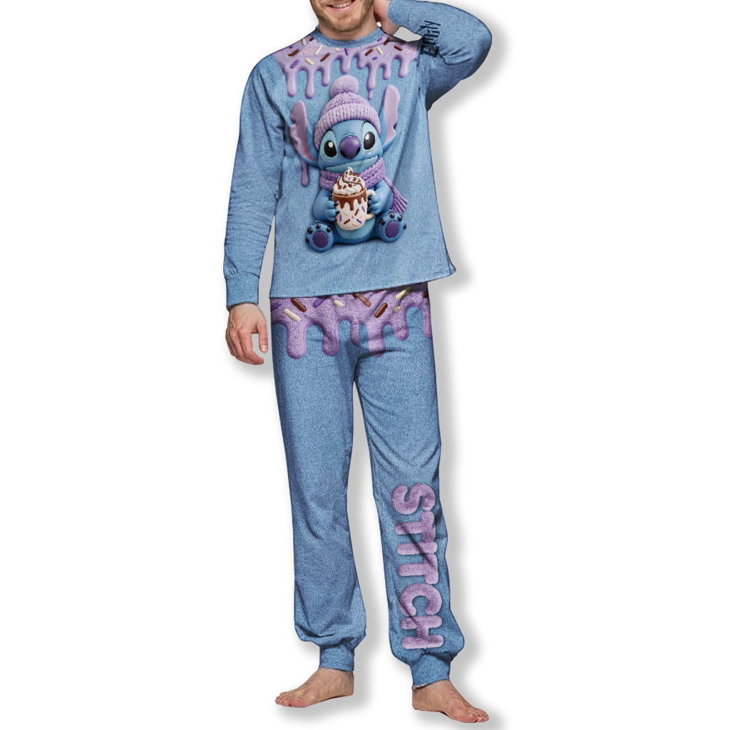 Cute Blue Monster - Personalized Ohana Fleece Lounge Set