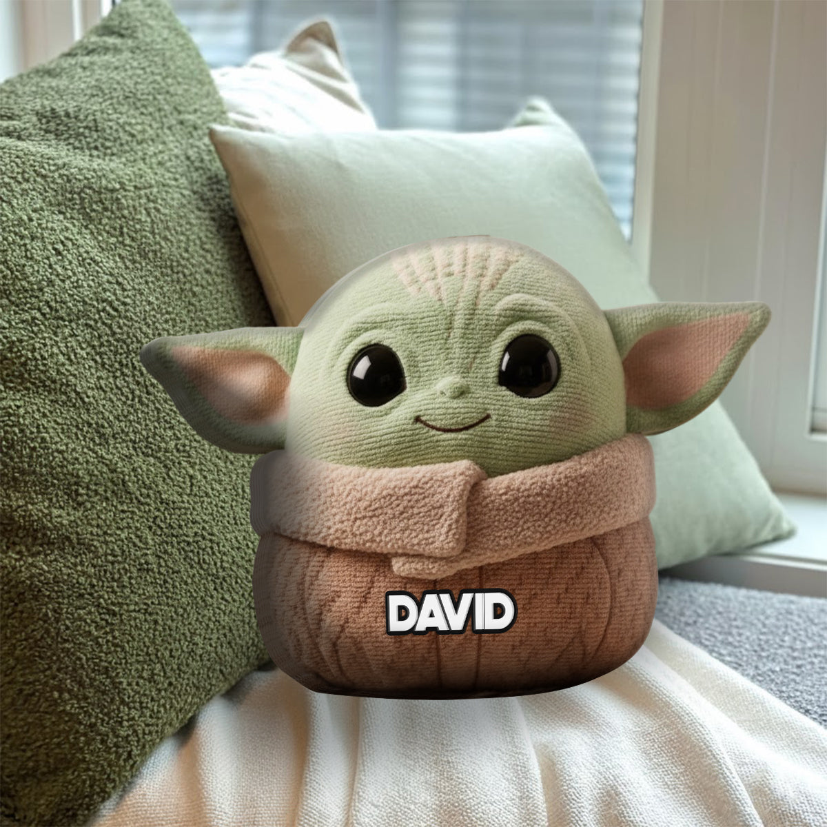 Joy Is The Way - Personalized The Force Faux Fur Shaped Pillow