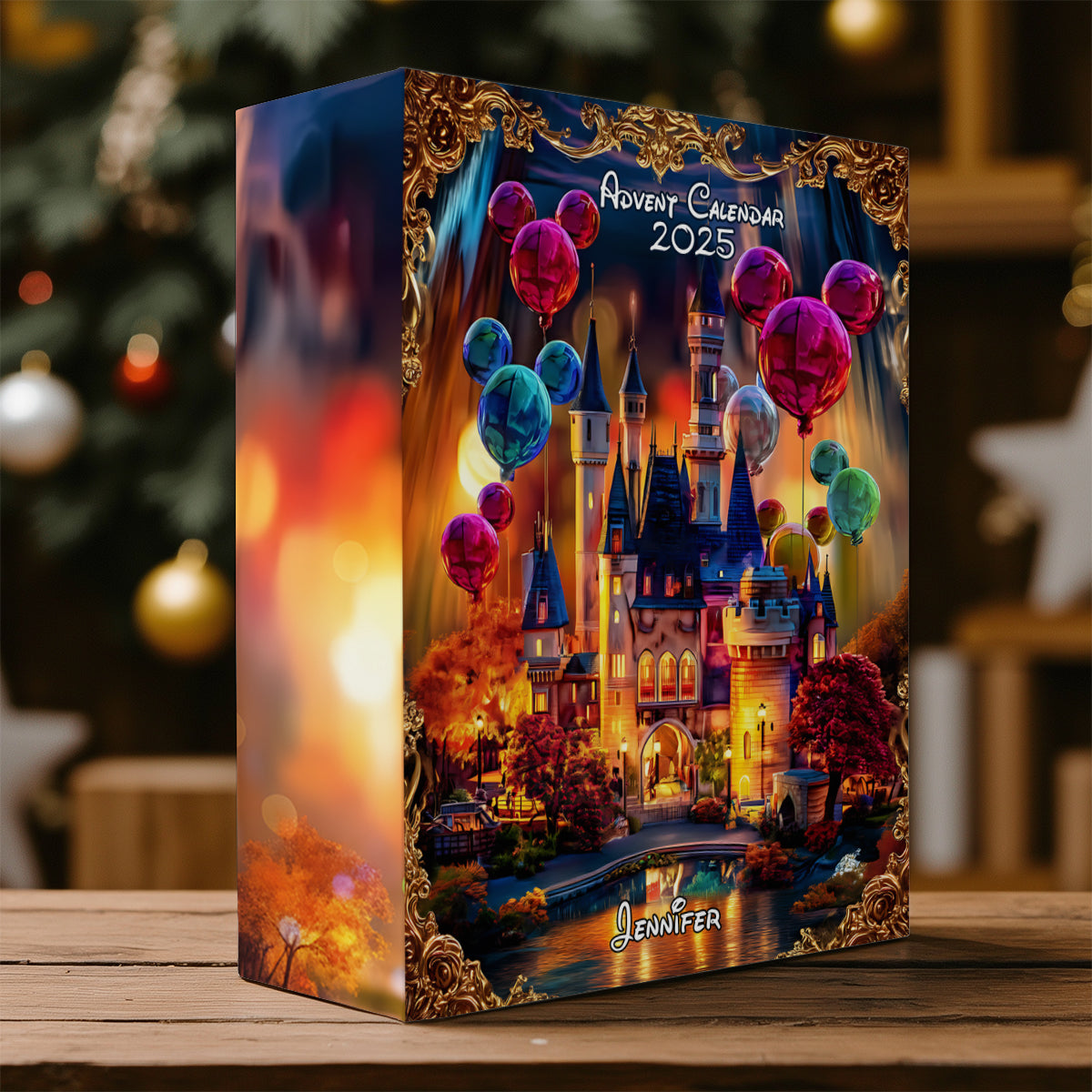 Magical Castle - Personalized Mouse Folded Advent Calendar With Ornaments