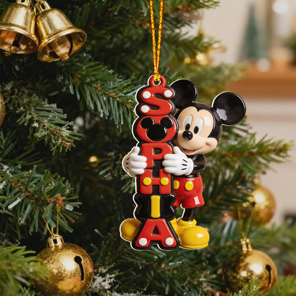 Magical Name Letter - Personalized Mouse Premium 3D Ornament