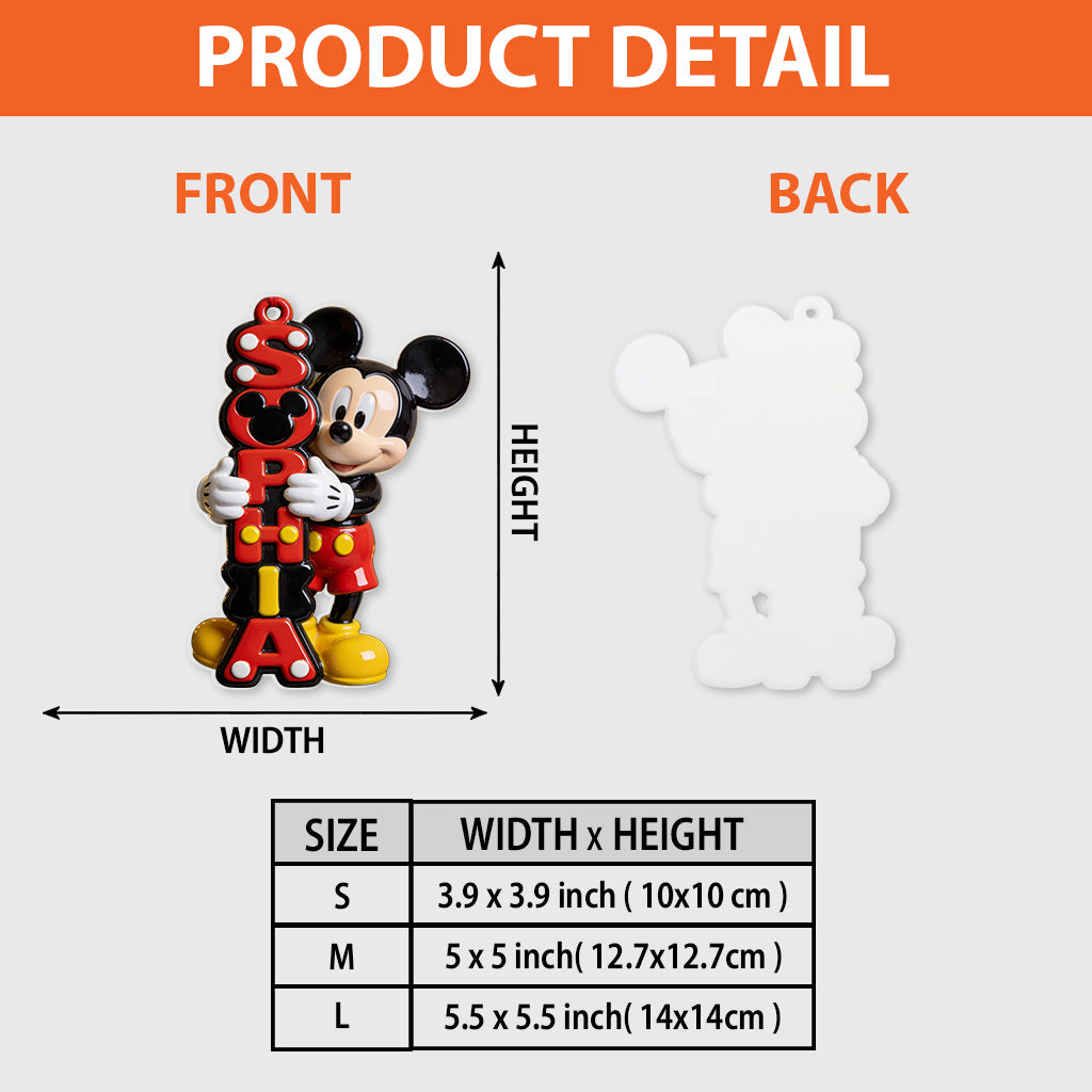 Magical Name Letter - Personalized Mouse Premium 3D Ornament