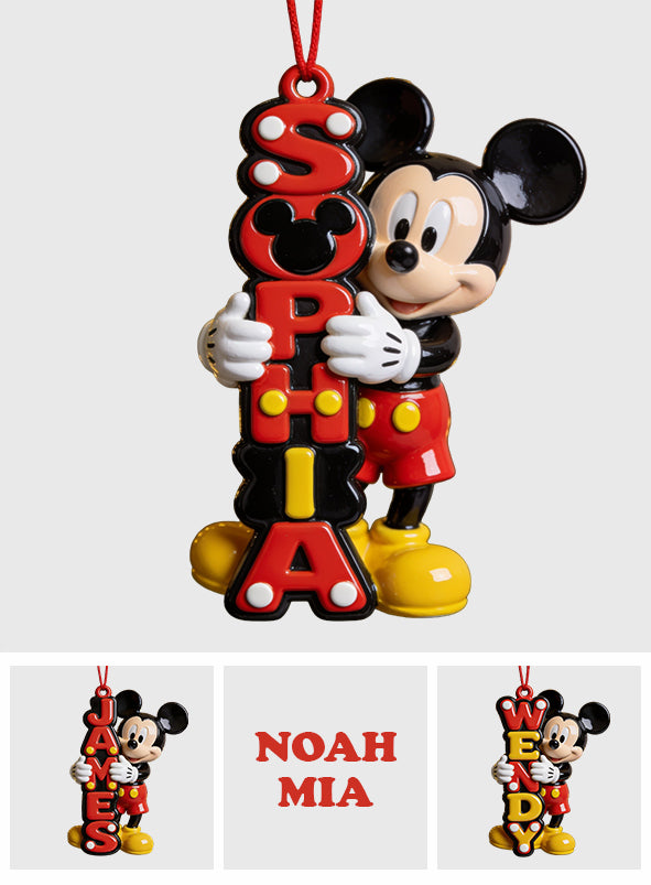Magical Name Letter - Personalized Mouse Premium 3D Ornament