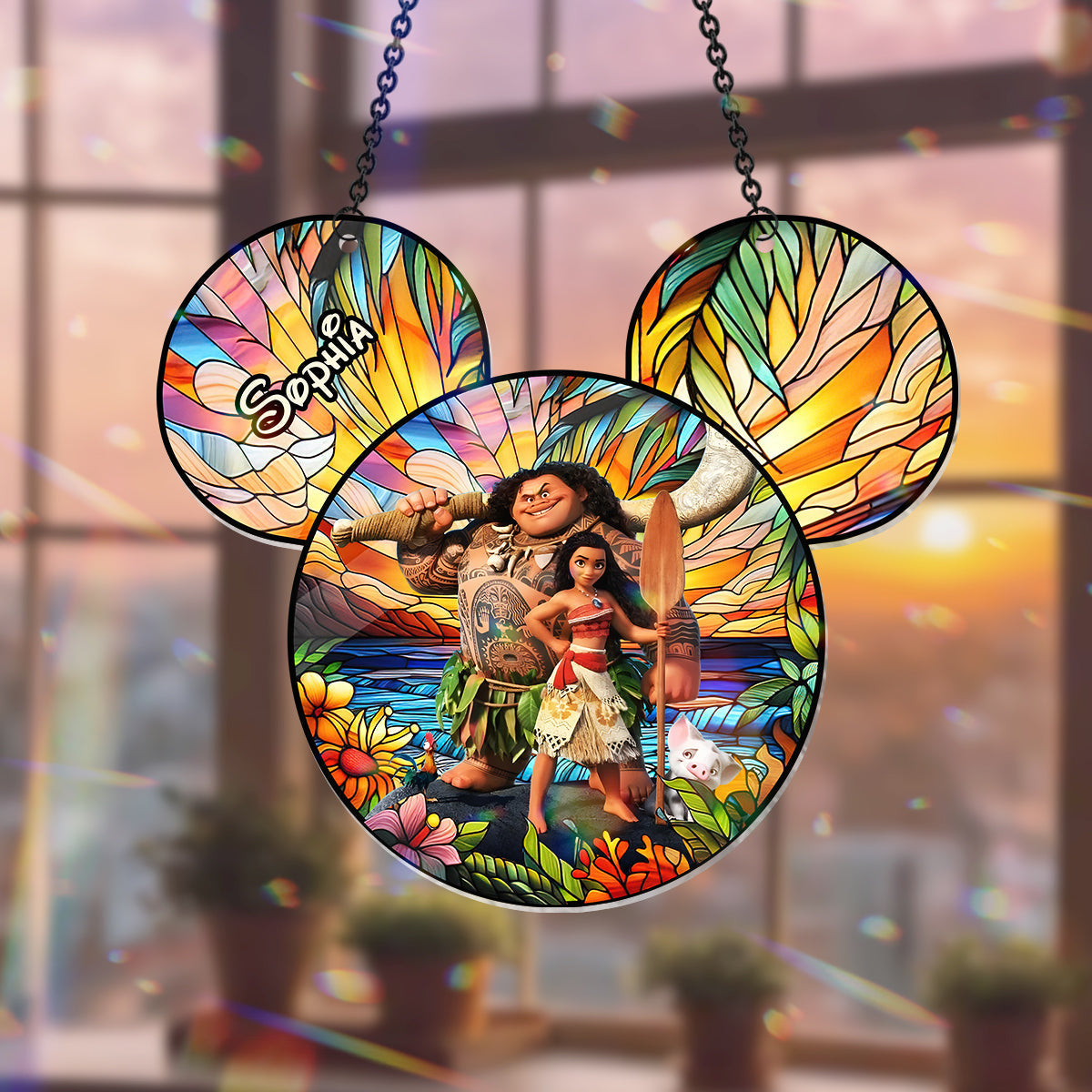 Moana - Personalized Mouse Window Hanging Suncatcher Ornament