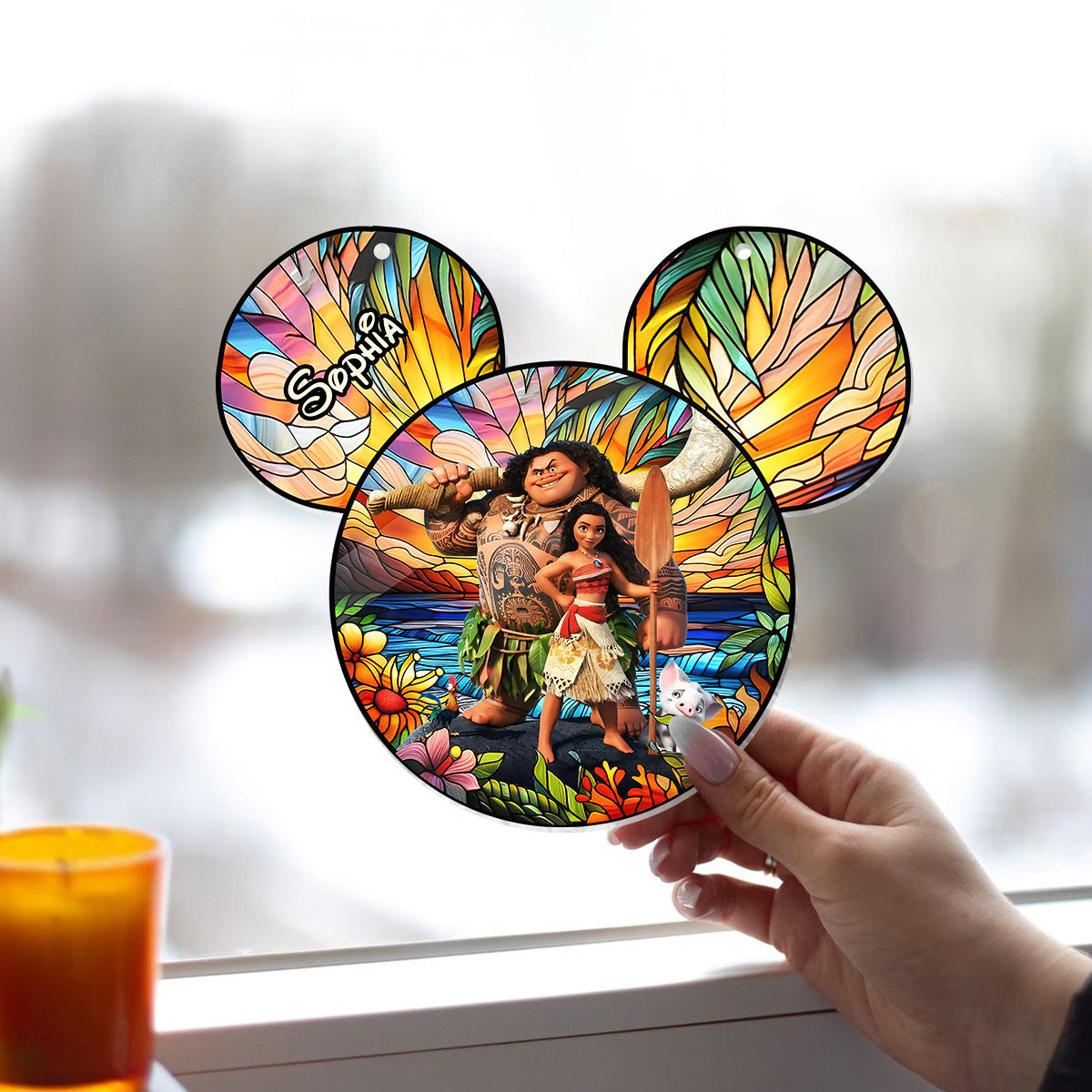 Moana - Personalized Mouse Window Hanging Suncatcher Ornament