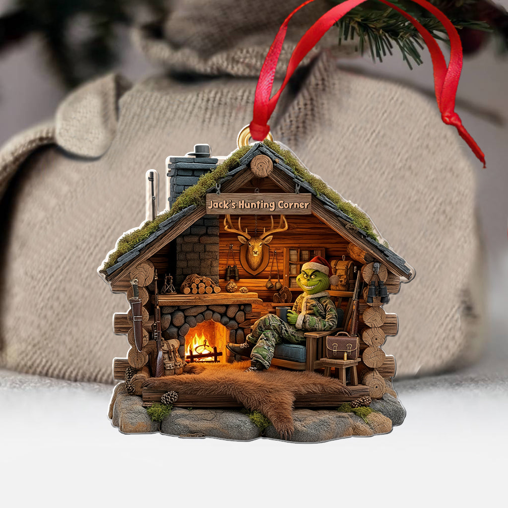 Grumpy Hunter's Cabin - Personalized Hunting Ornament