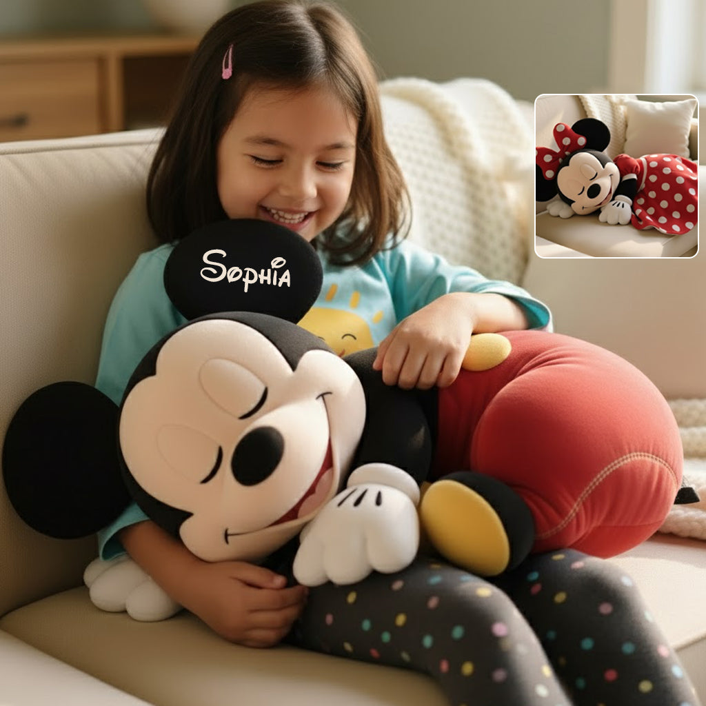 Sleeping Mouse - Personalized Mouse Faux Fur Shaped Pillow