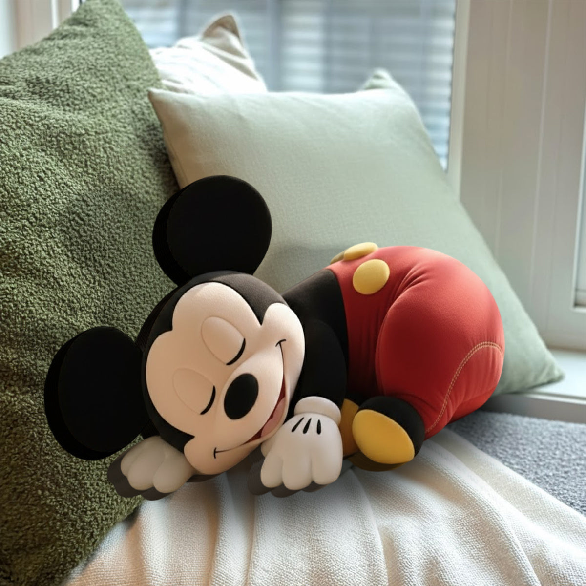Sleeping Mouse - Personalized Mouse Faux Fur Shaped Pillow