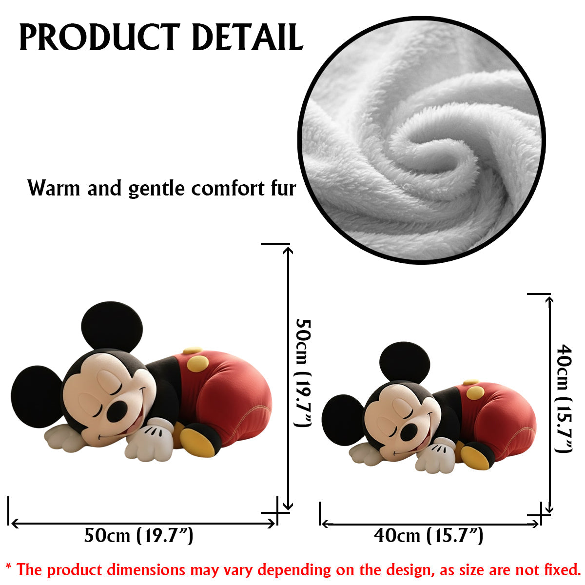 Sleeping Mouse - Personalized Mouse Faux Fur Shaped Pillow