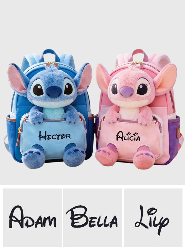 Ohana Means Family - Personalized Ohana Changeable Leather Patch Backpack