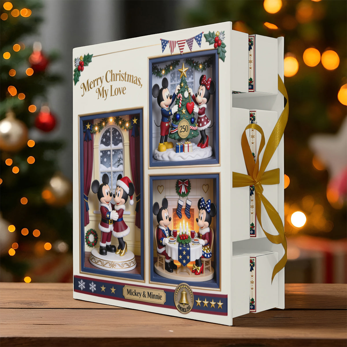 The Magical Christmas Couple Gift - Personalized Mouse Folded Advent Calendar With Ornaments