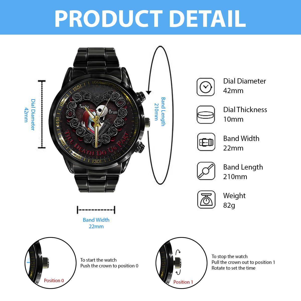 Till Our Last Breath - Personalized Nightmare Hand Watch