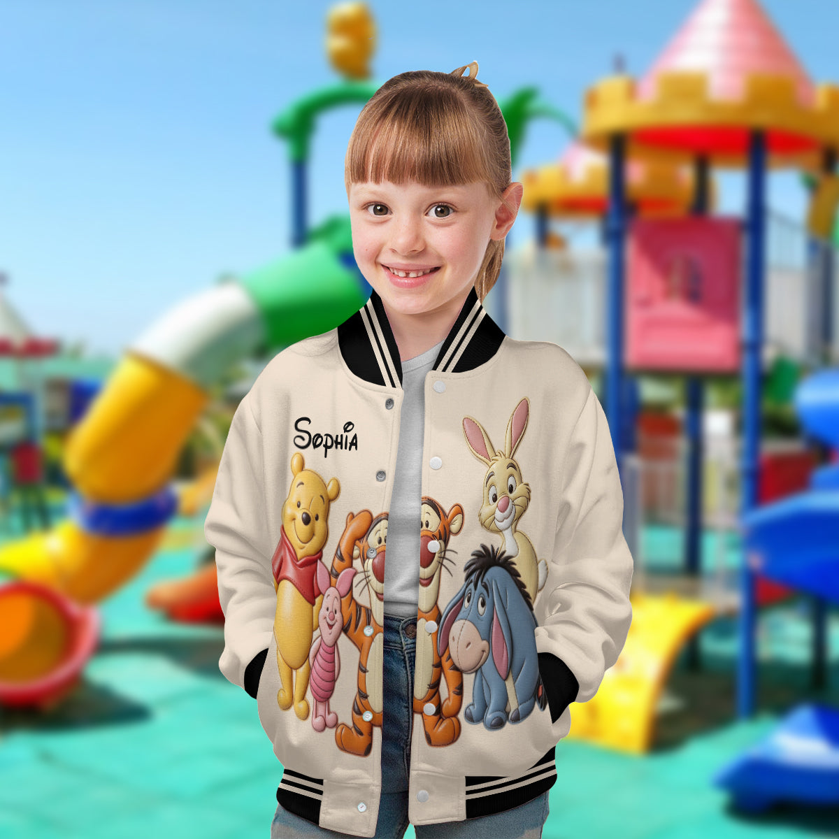 Friends - Personalized Yellow Bear Varsity Jacket
