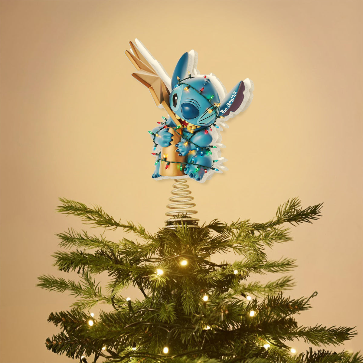 Christmas Troublemaker - Personalized Ohana LED Light Tree Topper