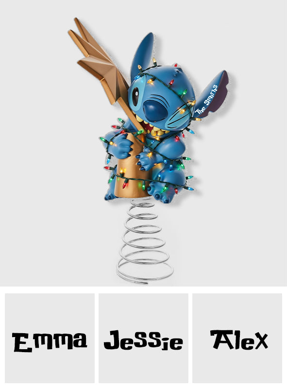 Christmas Troublemaker - Personalized Ohana LED Light Tree Topper