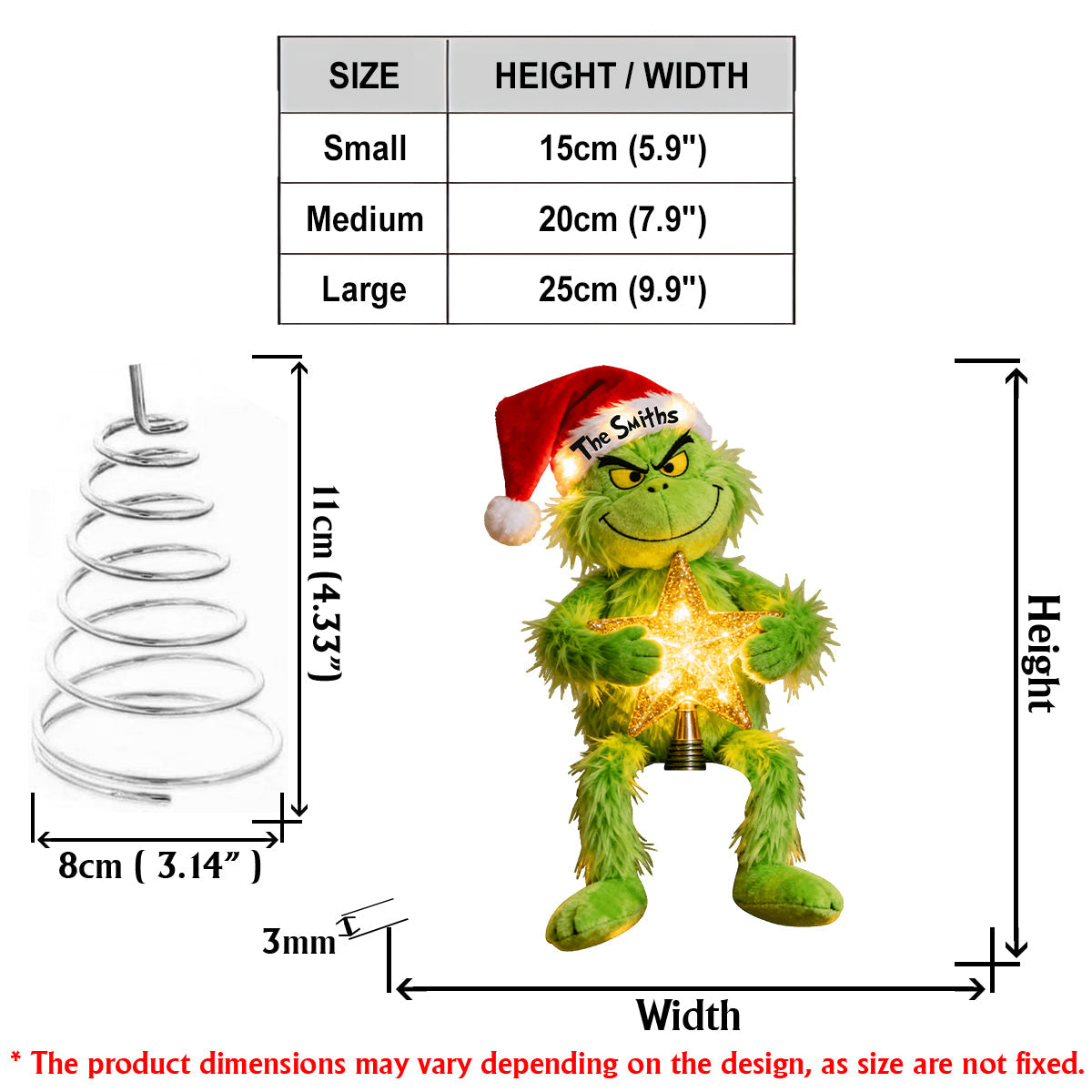 Merry Grinchmas - Stole Christmas LED Light Tree Topper