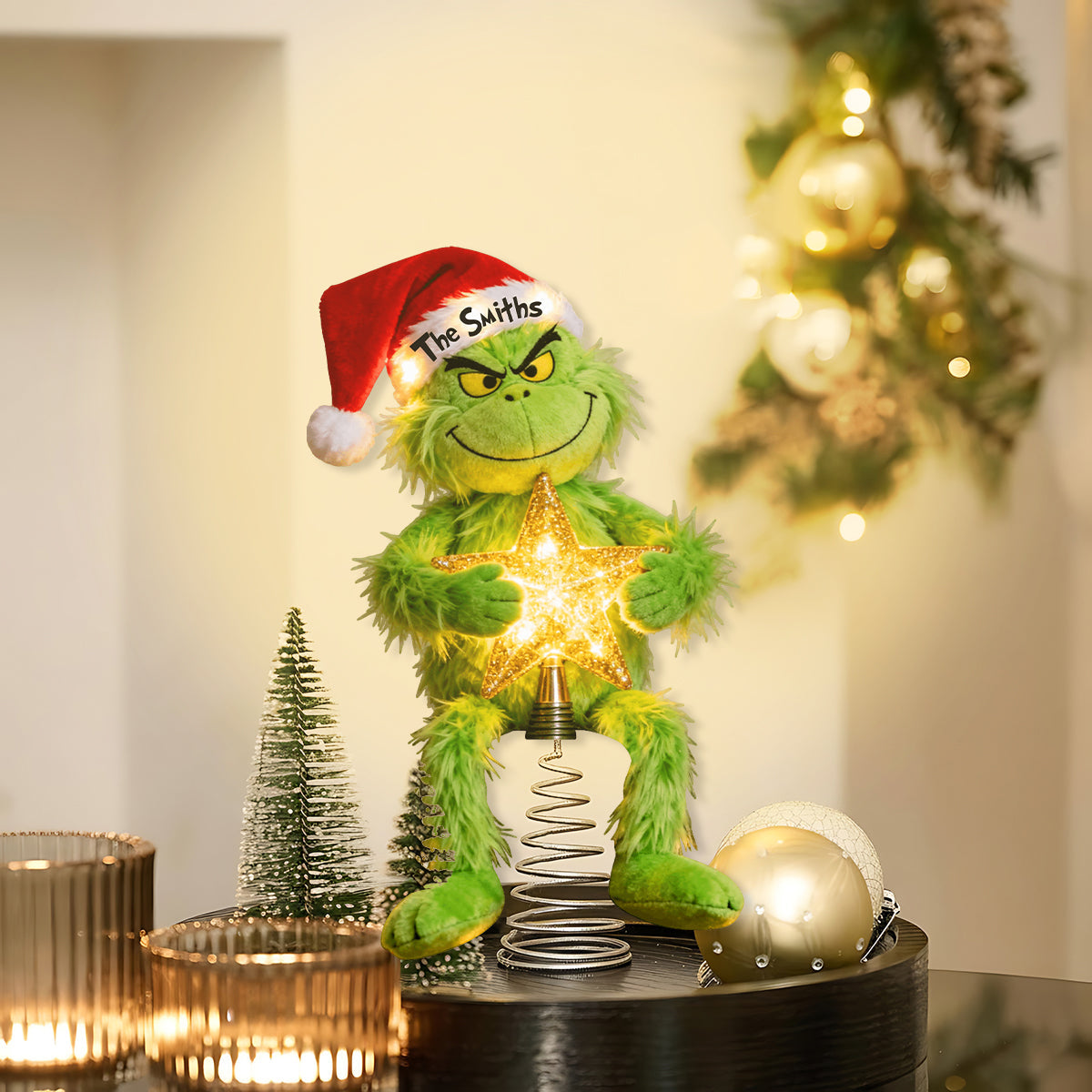Merry Grinchmas - Personalized Stole Christmas LED Light Tree Topper