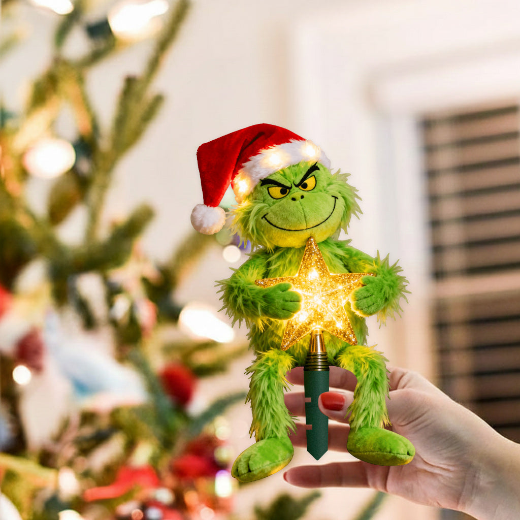 [MUST-HAVE] Merry Grinchmas - Stole Christmas LED Light Tree Topper