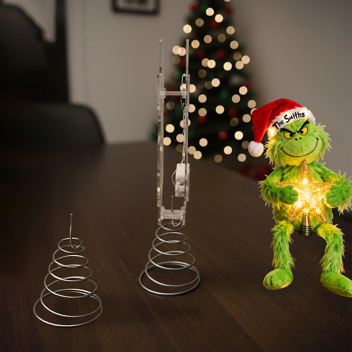 Merry Grinchmas - Personalized Stole Christmas LED Light Tree Topper